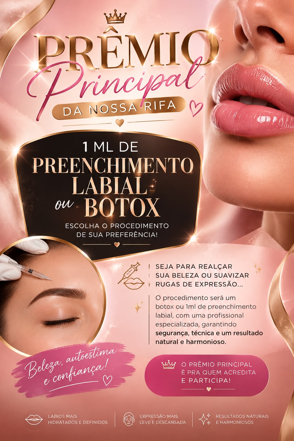 Rifa da Yasmim Palermo — prêmio principal: 1ml de preenchimento labial ou botox